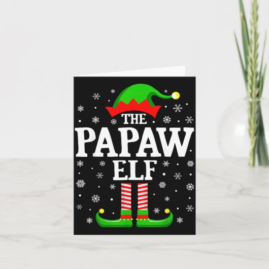 Papaw Elf Funny Christmas Family Matching  カード (正面)