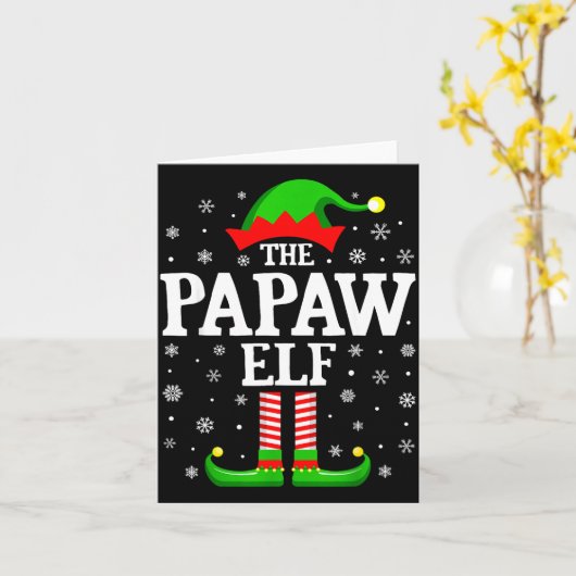 Papaw Elf Funny Christmas Family Matching カード (黄色い花)