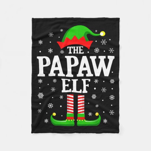 Papaw Elf Funny Christmas Family Matching  フリースブランケット (正面)