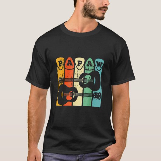 Papaw Guitar Pick Guitar Player Grandpa Retro Guit Tシャツ (正面)