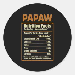 Papaw Nutrition Facts無条件の愛 ラウンドシール