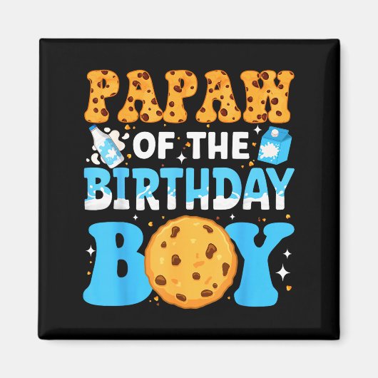 Papaw Of The Birthday Boy Milk And Cookies 1st Bir マグネット (正面)