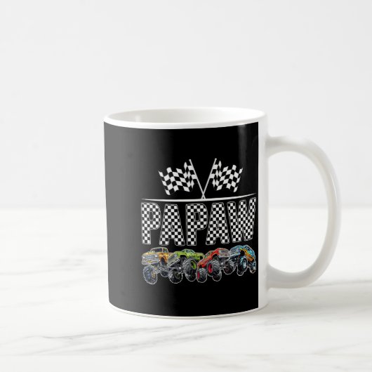 Papaw Retro Monster Truck Family Birthday Matching コーヒーマグカップ (右)