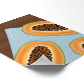 Papaya Fruit Illustration – Tropical Boho Kitchen  ポスター (角)