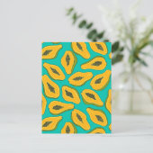 Papaya slices on turquoise ポストカード (スタンド正面)