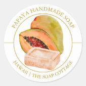 Papaya Soap label ラウンドシール (正面)