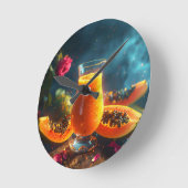 PAPAYA - TROPICAL KISS ラウンド壁時計 (傾斜)
