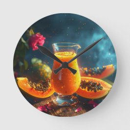 PAPAYA - TROPICAL KISS ラウンド壁時計