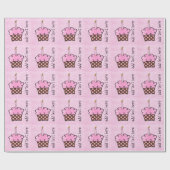 papeを包む第1誕生日の蝋燭のカップケーキを飾って下さい ラッピングペーパー (フラット)