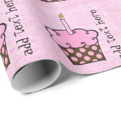 papeを包む第1誕生日の蝋燭のカップケーキを飾って下さい ラッピングペーパー (ロールコーナー)