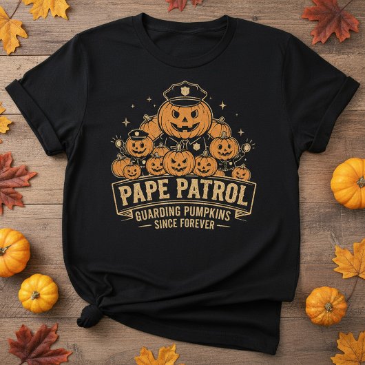 Pape patrol: guarding pumpkins | Pape Halloween  Tシャツ