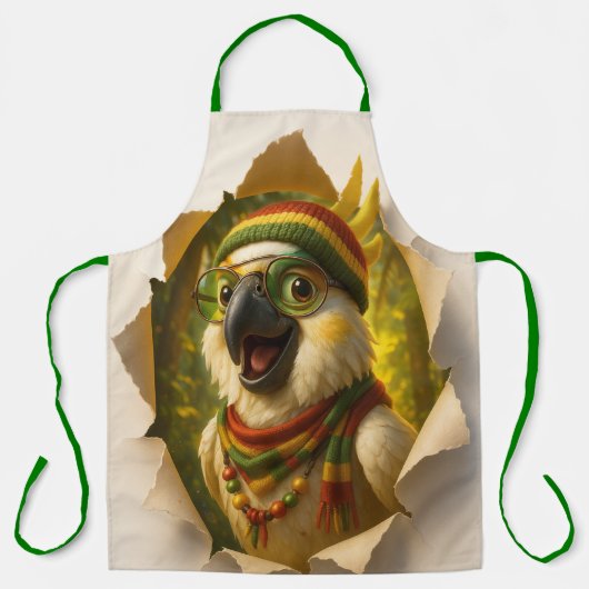 Papegaai Kookschort – Vrolijk Tropisch Design エプロン (正面)