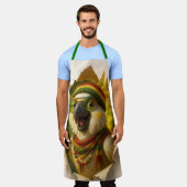 Papegaai Kookschort – Vrolijk Tropisch Design エプロン (着用した状態)