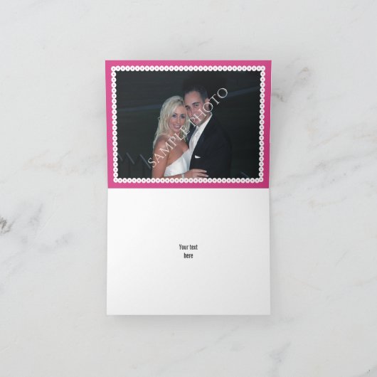 Papelのpicado愛鳥のピンクの結婚式は感謝していしています サンキューカード (内部)