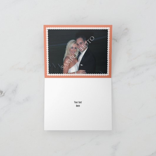 Papelのpicado愛鳥の珊瑚の結婚式は感謝していしています サンキューカード (内部)