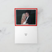 Papelのpicado愛鳥の赤い結婚式は感謝していしています サンキューカード (内部)