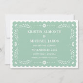 Papel モダン Picado日付の保存 招待状 (正面)