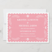 Papel モダン Picado日付の保存 招待状 (正面)