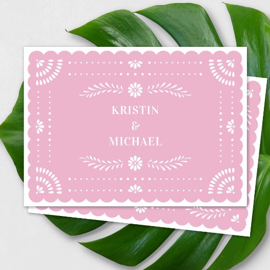 Papel モダン Picado日付の保存 招待状