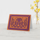 Papel Cortado カード (黄色い花)