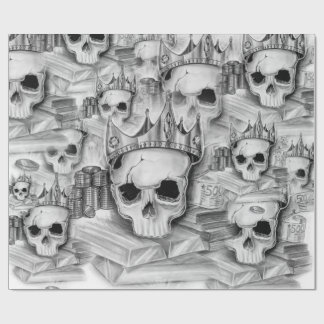 Papel de Embrulho, Rolo 76cm x 180 cm caveira ラッピングペーパー