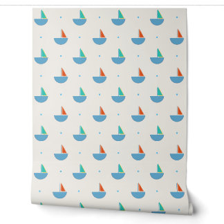 Papel de pared con barquitos para habitación niños 壁紙