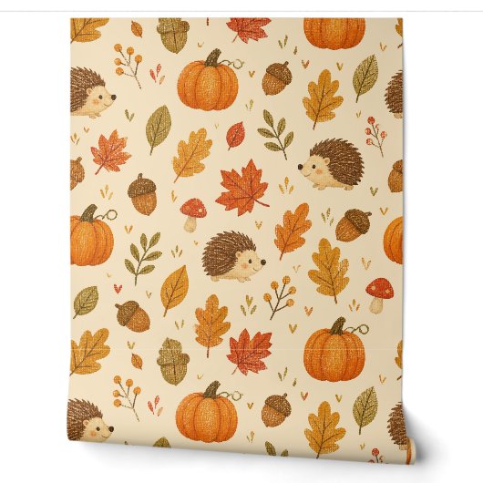 Papel de pared con patrón bosque de otoño 壁紙 (ほどく)