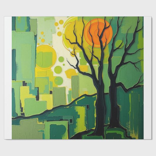 Papel de Presente com paisagem verde ラッピングペーパー (フラット)