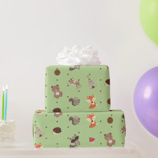 Papel de regalo animalitos del bosque ラッピングペーパー