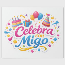 Papel de Regalo con Diseño “Celebra Conmigo” | Env ラッピングペーパー