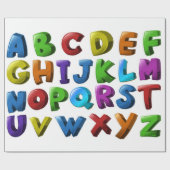 papel de regalo con el abecedario ラッピングペーパー (フラット)