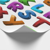 papel de regalo con el abecedario ラッピングペーパー (角)