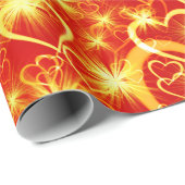 papel de regalo corazones en fondo rojo ラッピングペーパー (ロールコーナー)