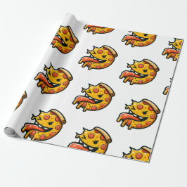 Papel de regalo diseño Pizza Mala Humor ラッピングペーパー