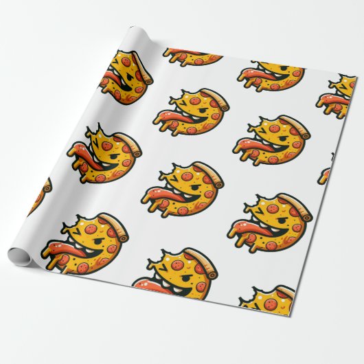 Papel de regalo diseño Pizza Mala Humor ラッピングペーパー (アンロールド)