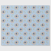 Papel De Regalo elegant flowers blue and pink ラッピングペーパー (フラット)