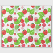 papel de regalo frambuesas a la acuarela ラッピングペーパー (フラット)