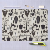 Papel de regalo Happy Halloween negro 薄葉紙 (クラフト)