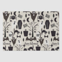 Papel de regalo Happy Halloween negro