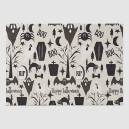 Papel de regalo Happy Halloween negro 薄葉紙