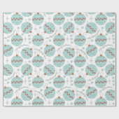 Papel de regalo navideño bolas turquesa ラッピングペーパー (フラット)