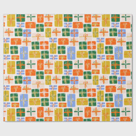 Papel de regalo navideño con estampado de regalito ラッピングペーパー
