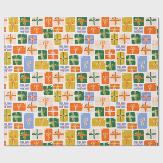 Papel de regalo navideño con estampado de regalito ラッピングペーパー (フラット)