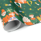 Papel de regalo navideño elfos ラッピングペーパー (ロールコーナー)