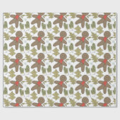 Papel de regalo navideño muñecos de gengibre ラッピングペーパー (フラット)