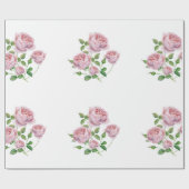 papel de regalo rosas a la acuarela ラッピングペーパー (フラット)
