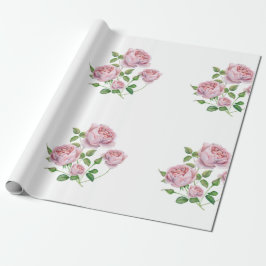 papel de regalo rosas a la acuarela ラッピングペーパー
