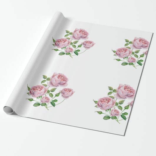 papel de regalo rosas a la acuarela ラッピングペーパー (アンロールド)