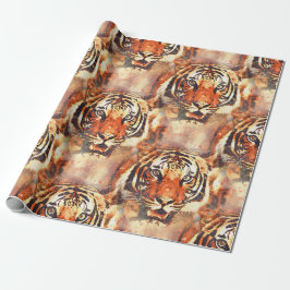 papel de regalo tigre a la acuarela ラッピングペーパー