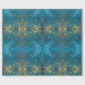 papel de regalo turquesa con dorado ラッピングペーパー (フラット)